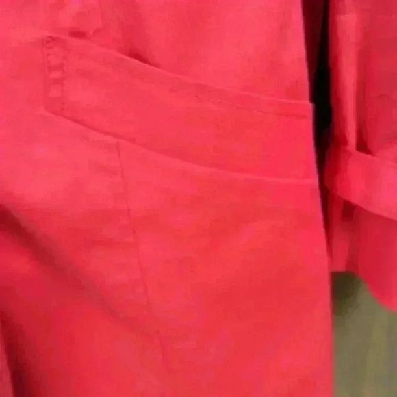 Talbots Red Raincoat/Overcoat/Trench Coat W/Belt 2 Front Pockets Lined Size M - Picture 3 of 11